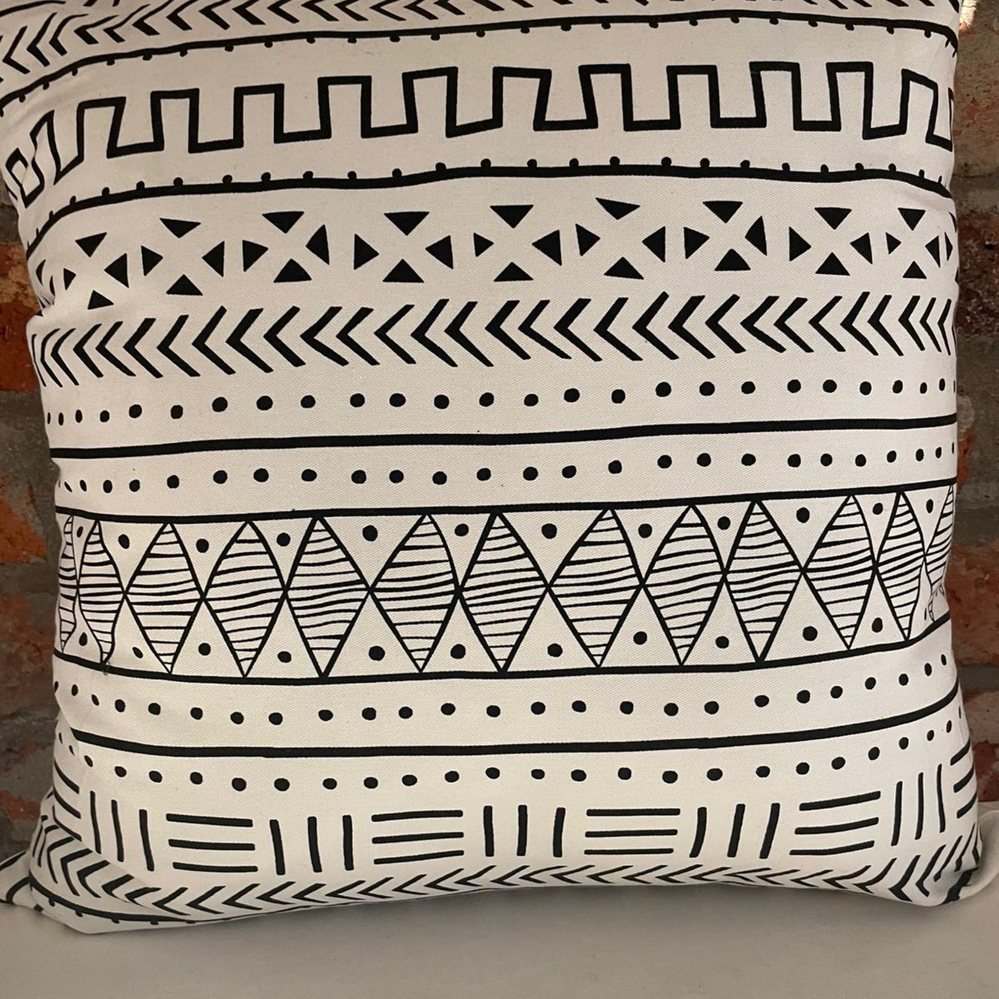 Black & White Mudcloth Cushion - product front view