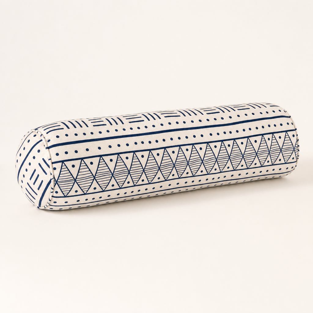 Navy & Cream Mudcloth Bolster