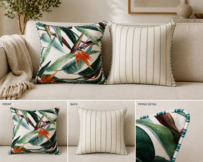Bird of Paradise strelitzia cushion