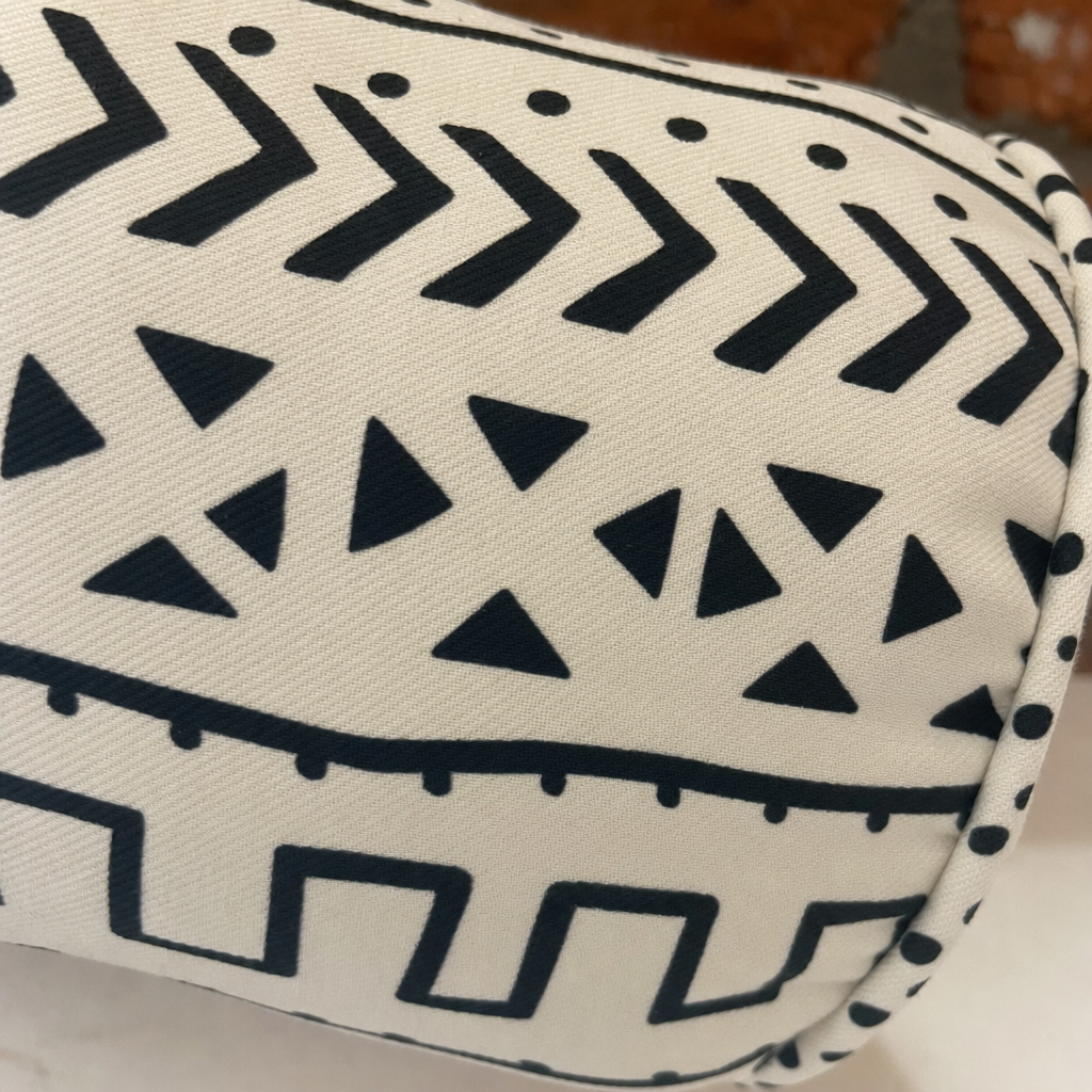 Black & White Mudcloth Bolster fabric detail