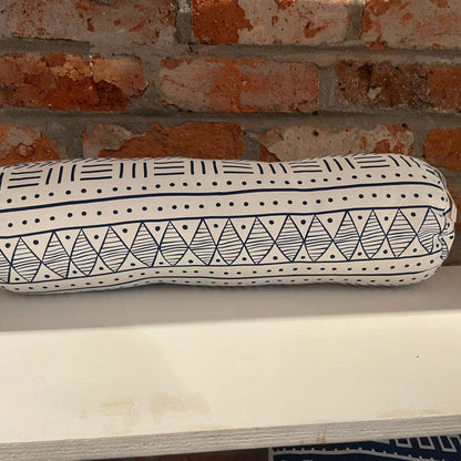 Navy & Cream Mudcloth Bolster - product front view