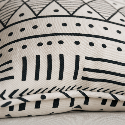 Black & White Mudcloth Cushion fabric detail