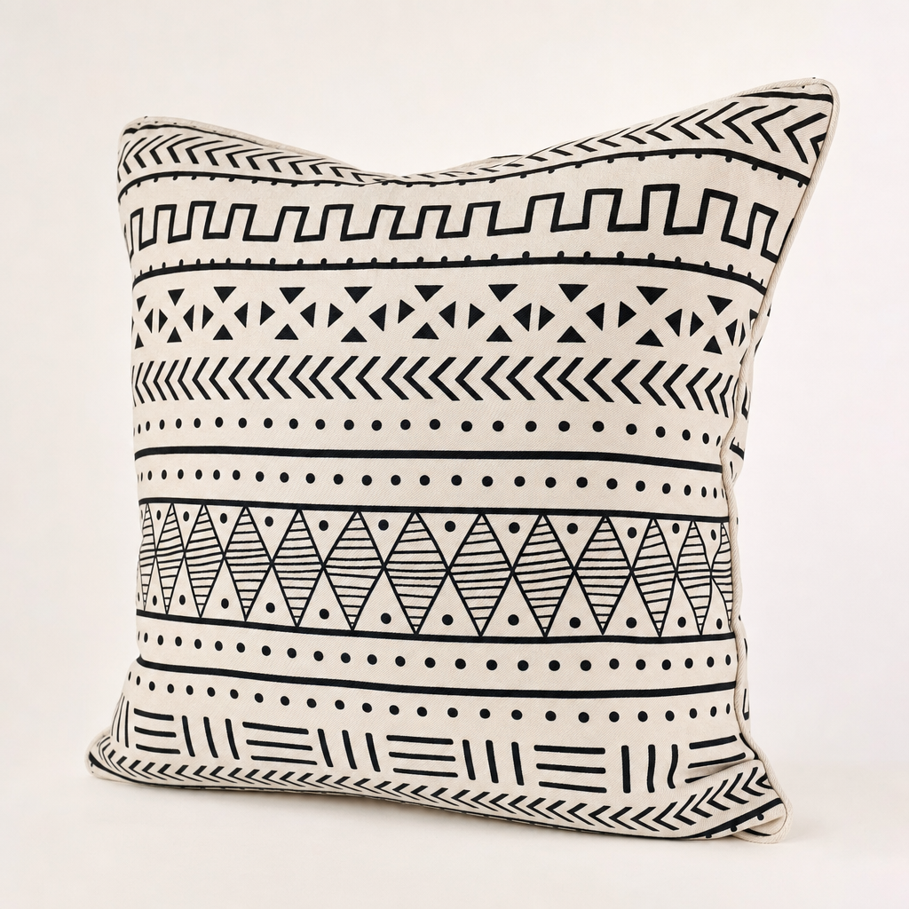 Black & White Mudcloth Cushion