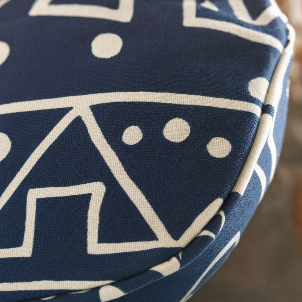 Navy & White Mudcloth Cushion fabric detail